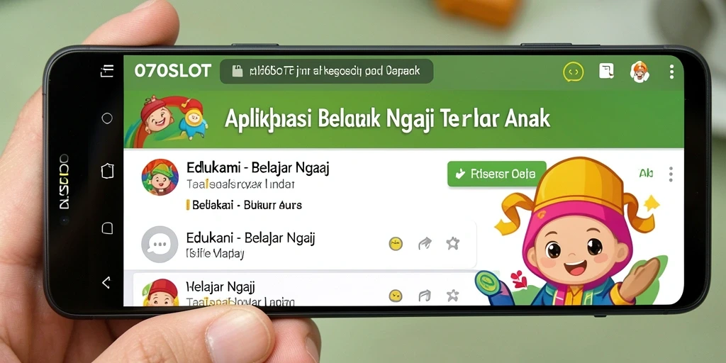 Tampilan menarik dari aplikasi 070SLOT untuk Belajar Ngaji.