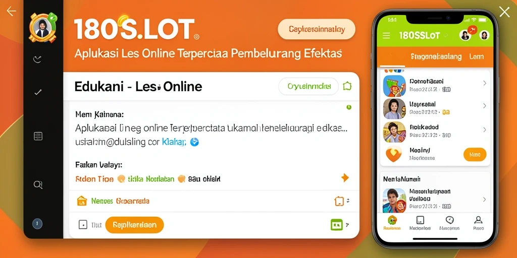 Tampilan antarmuka aplikasi Les Online 180SLOT yang mudah digunakan.