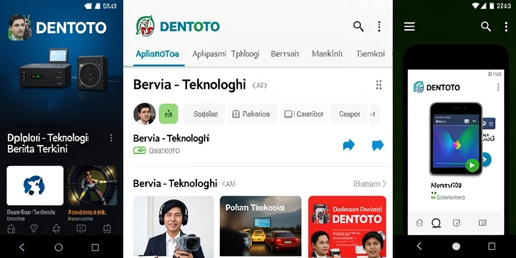 Tampilan antarmuka DENTOTO dengan berita teknologi terbaru.