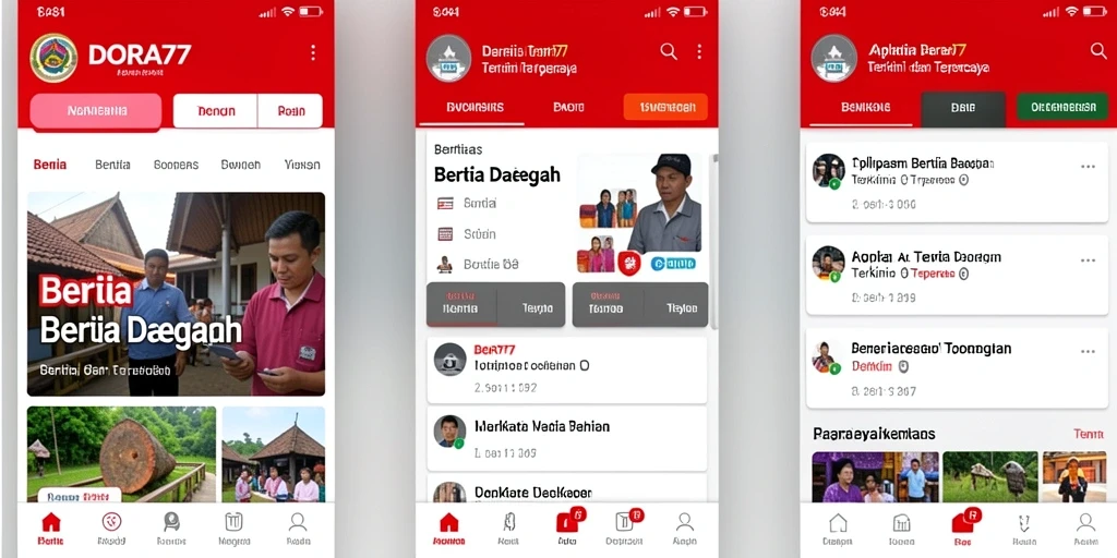 Antarmuka DORA77 yang menarik menampilkan berita daerah terupdate.