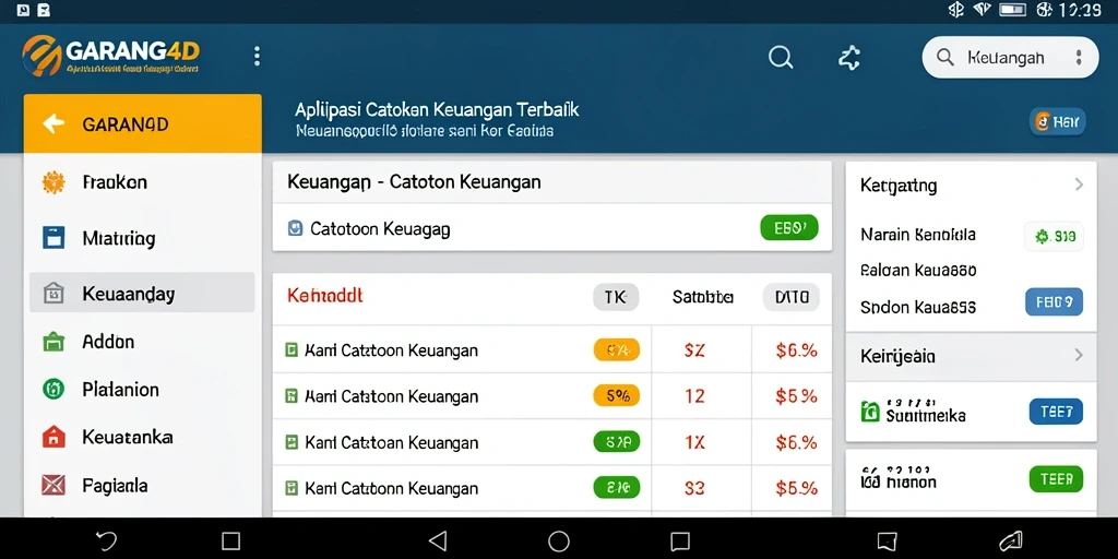 Antarmuka GARANG4D yang intuitif dan fungsional untuk catatan keuangan.