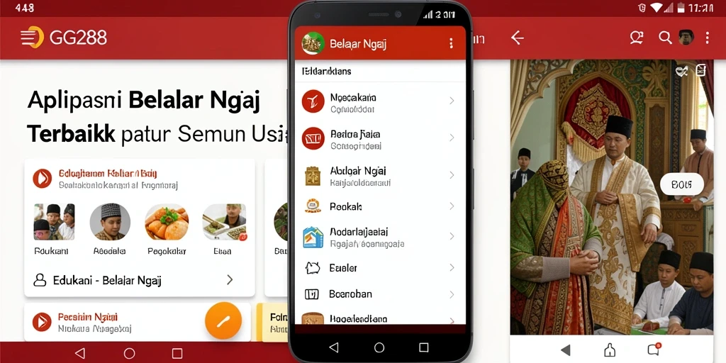Screenshot antarmuka GG288 yang menampilkan fitur belajar ngaji.