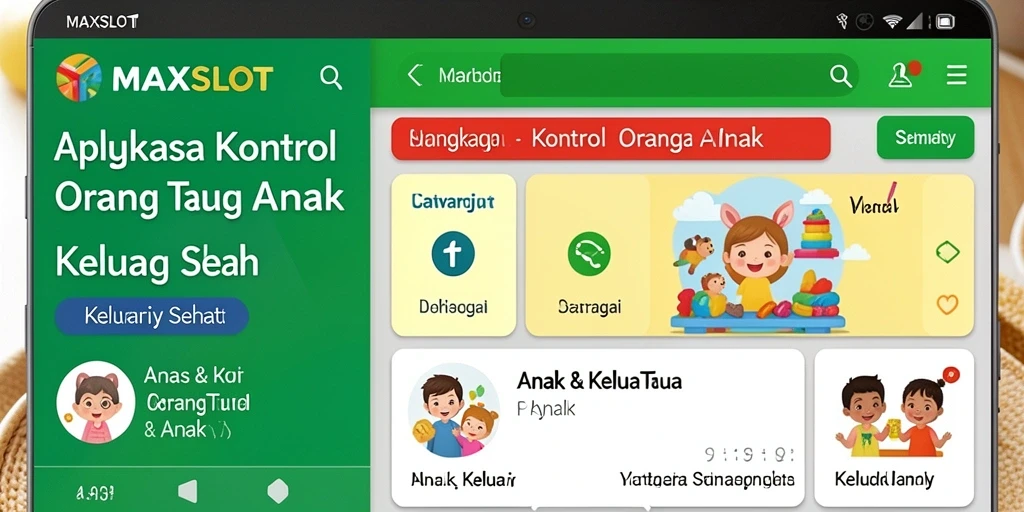 Screenshot utama <strong>MAXSLOT</strong> menampilkan antarmuka kontrol orang tua yang ramah dan mudah digunakan.