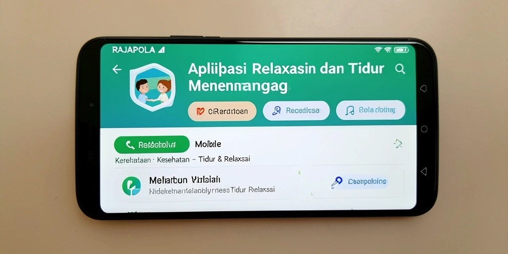 Tampilan antarmuka utama RAJAPOLA dengan pilihan suara relaksasi.