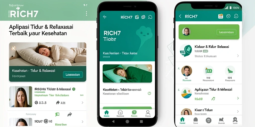 Tampilan antarmuka aplikasi RICH7 yang menenangkan dan fungsional.
