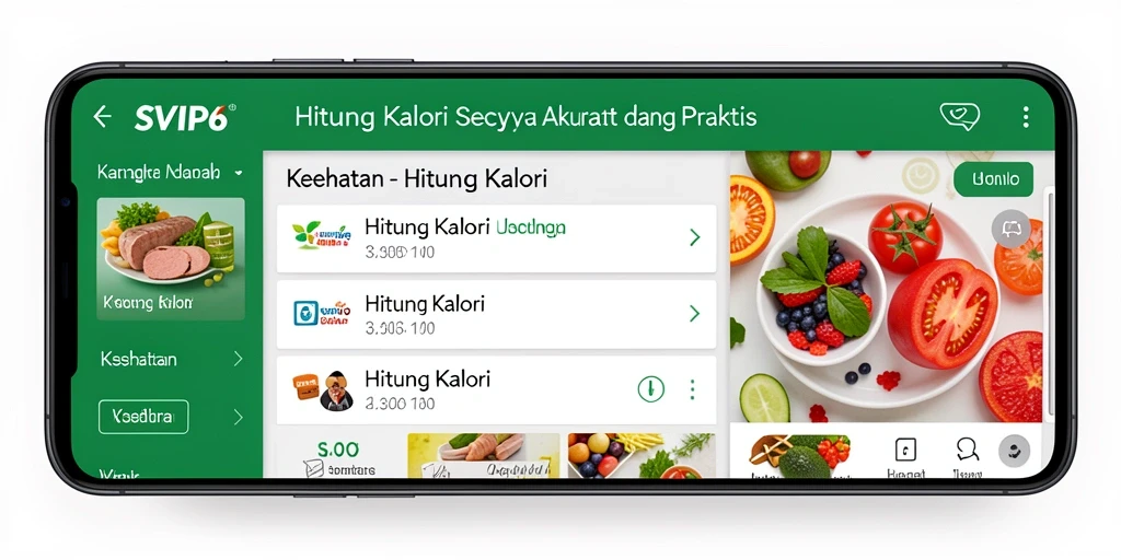 Tampilan antarmuka SVIP6 yang sederhana dan fungsional untuk menghitung kalori.