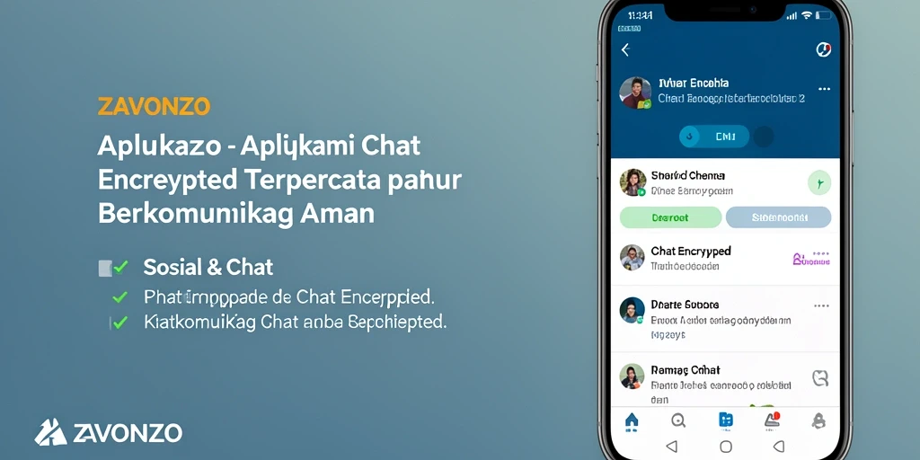 Tampilan antarmuka ZAVONZO yang modern dan fungsional untuk chatting aman.