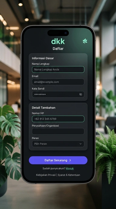 Registrasi Akun Baru dkk dengan Mudah